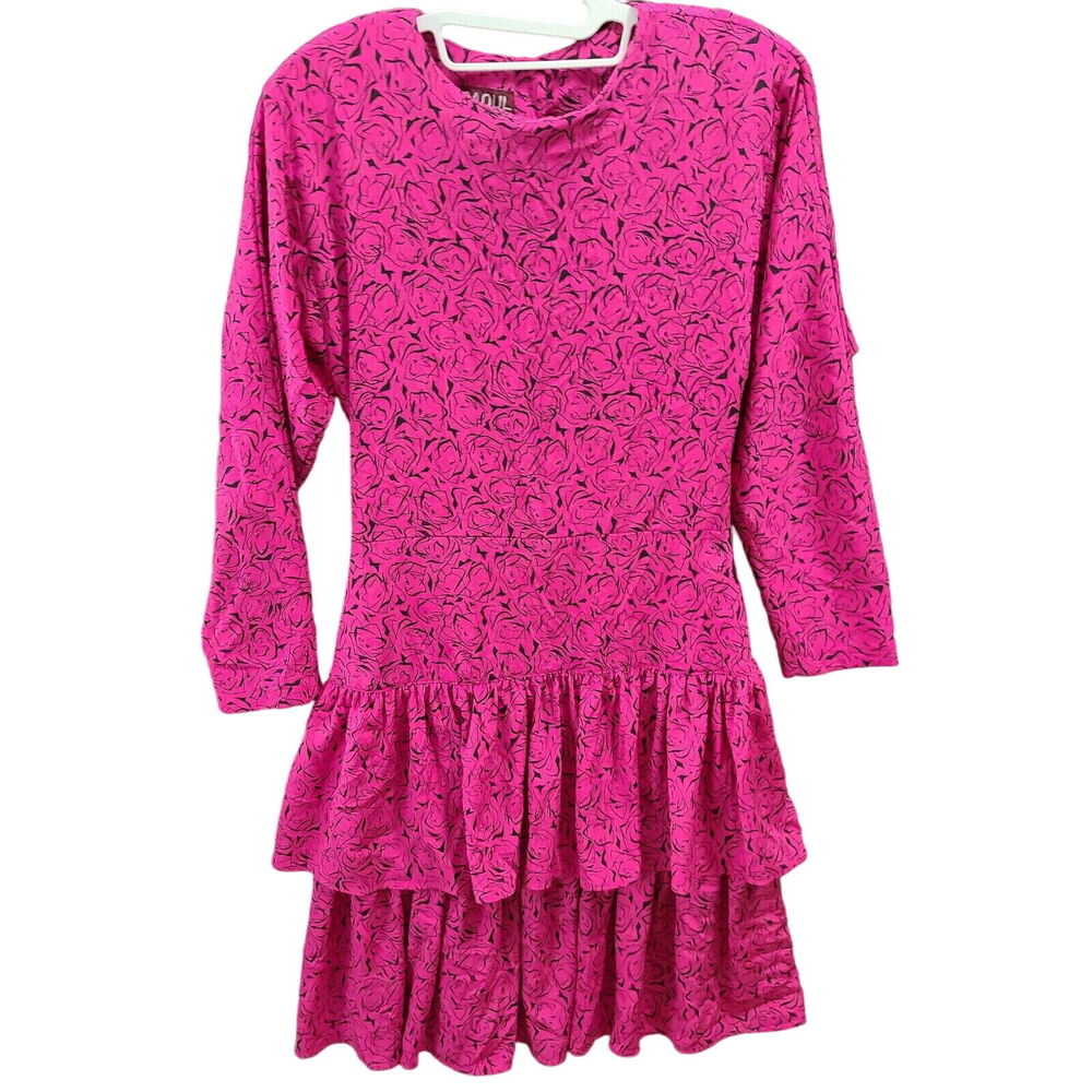 Raoul Petites Womens Dress Pink Size 10P 100% Polyester Long Sleeve Buttons